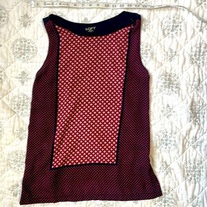 LOFT Outlet Mixed Media Red and Black Sleeveless Shirt Small
